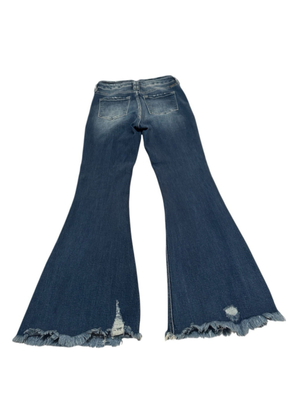 Maurices KanCan Flare Jeans Raw Hem Womens 27 Blue High Rise Denim Hippie Retro - Picture 4 of 16